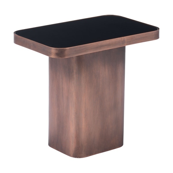 Marcos Side Table Black and Antique Bronze - Black， Antique Bronze - 19.9