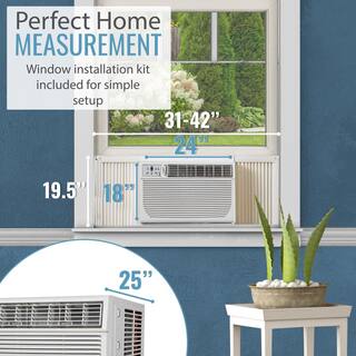 Keystone 25000 BTU 230V Window Wall AC 16000 BTU Supplemental Heating Sleep Mode 24H Timer Auto-Restart1500 Sq. Ft KSTHW25A