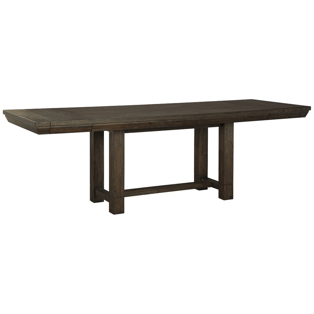 Dellbeck Brown Rectangular Dining Room Table with Leaves   Standard