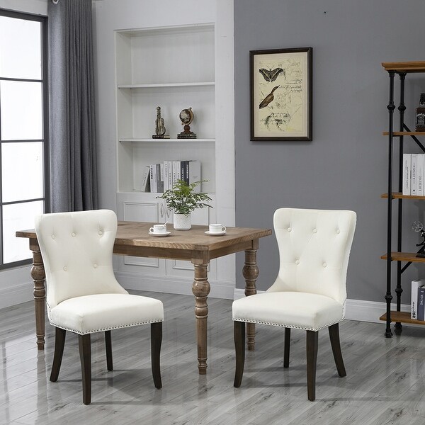 Luella White Tufted Armless Dining Chairs (Set Of 2) - 19.70