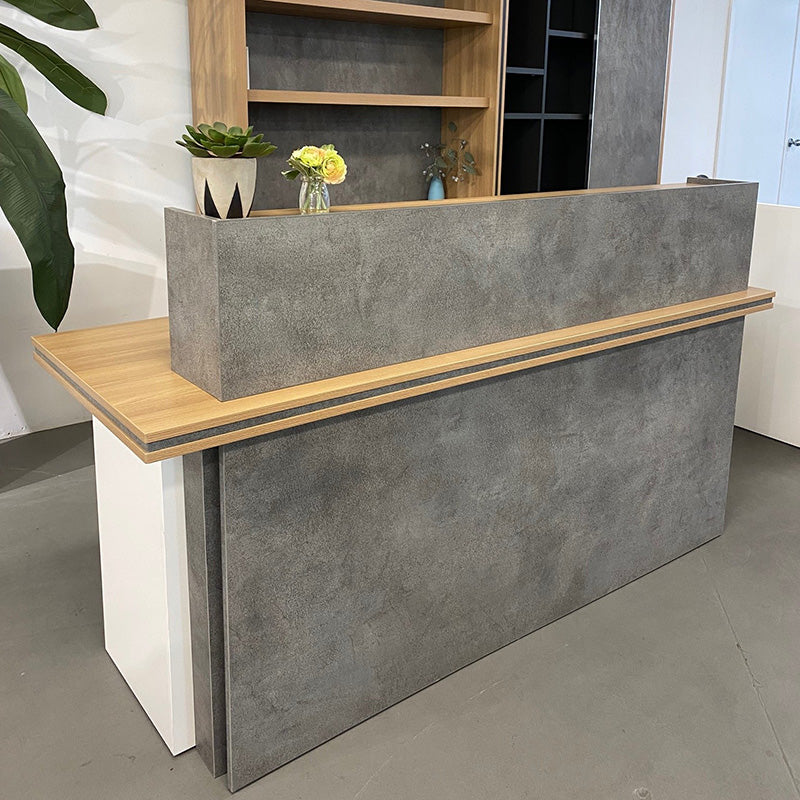 JARIN  Reception Desk 1.8M Left Panel - Carbon Grey & White Colour