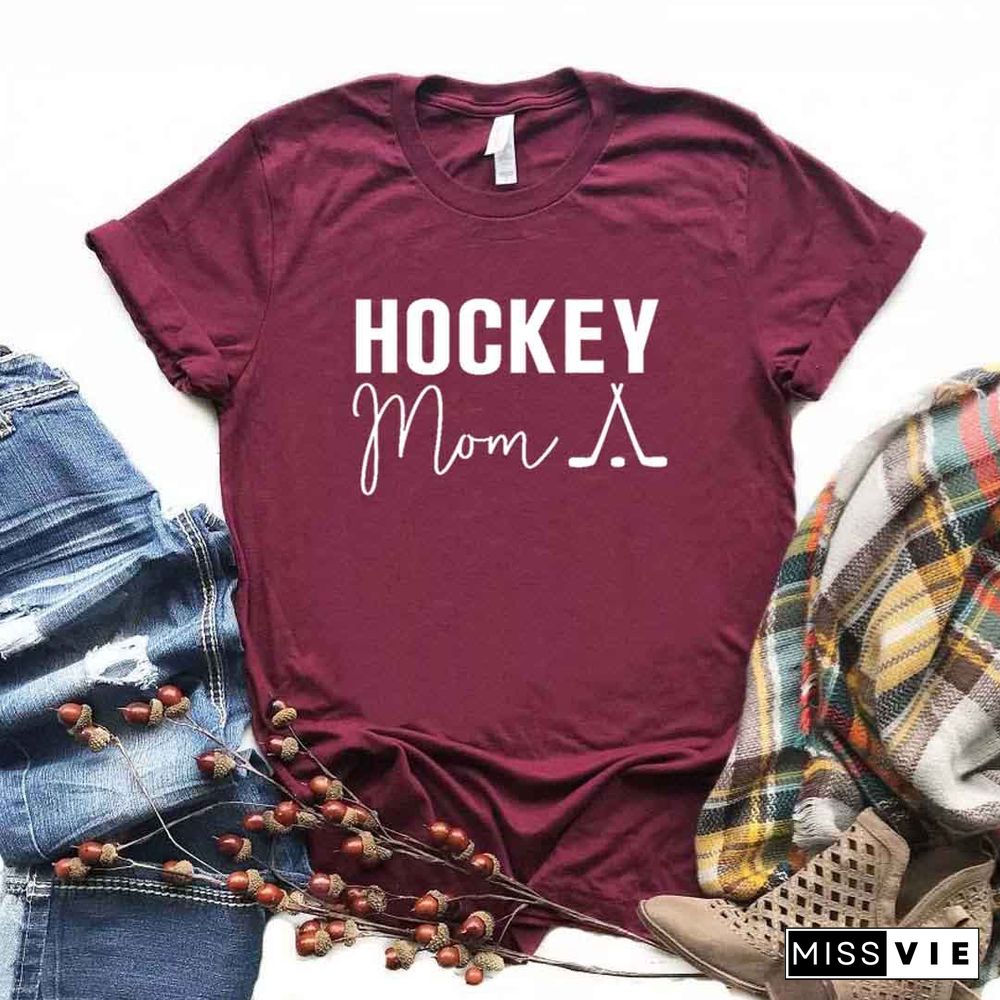 Hockey Mom Print Women Tshirts Cotton Casual FunnyT Shirt For Lady Yong Top Tee Hipster 6 Color NA-816