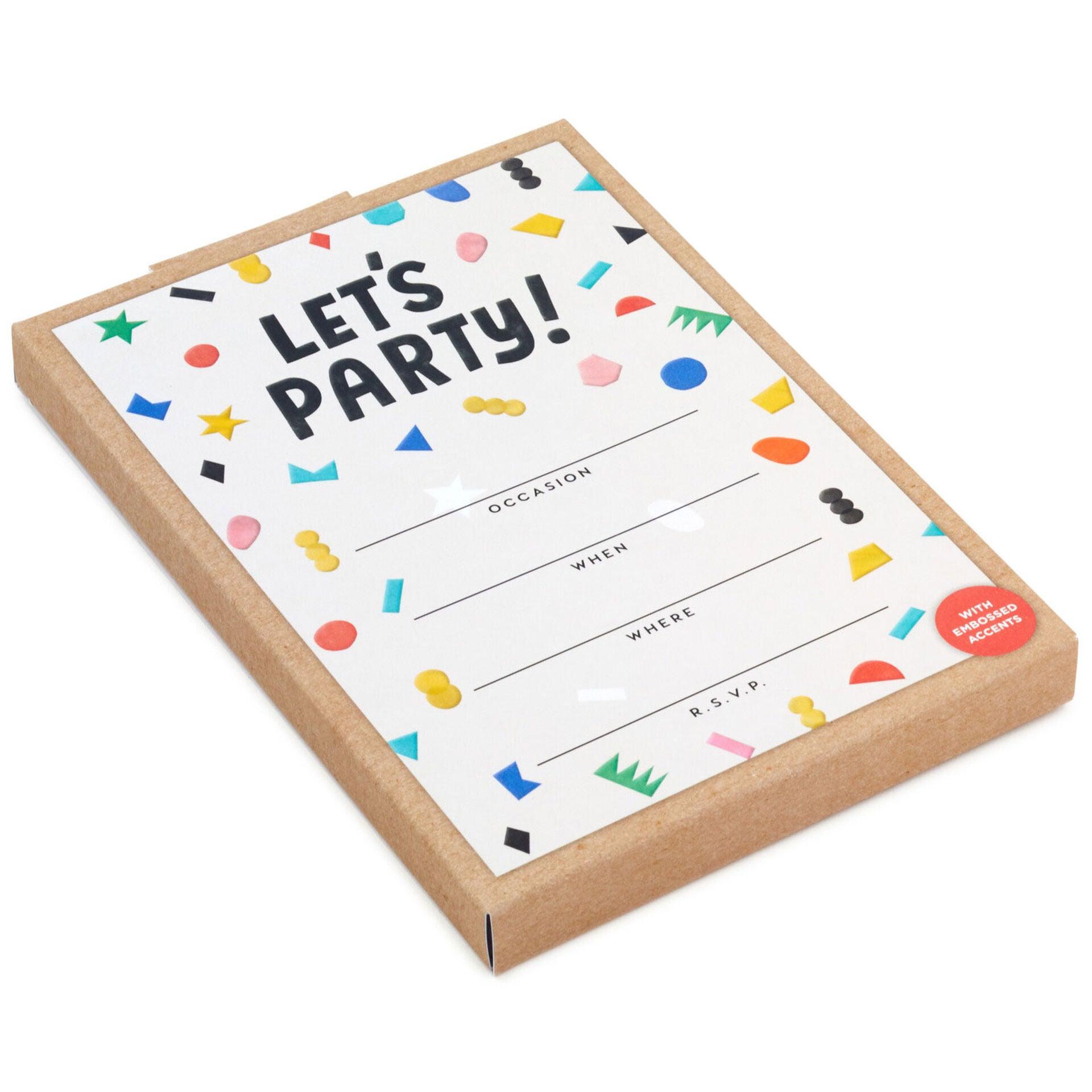 Hallmark  Colorful Confetti Party Invitations, Pack of 20