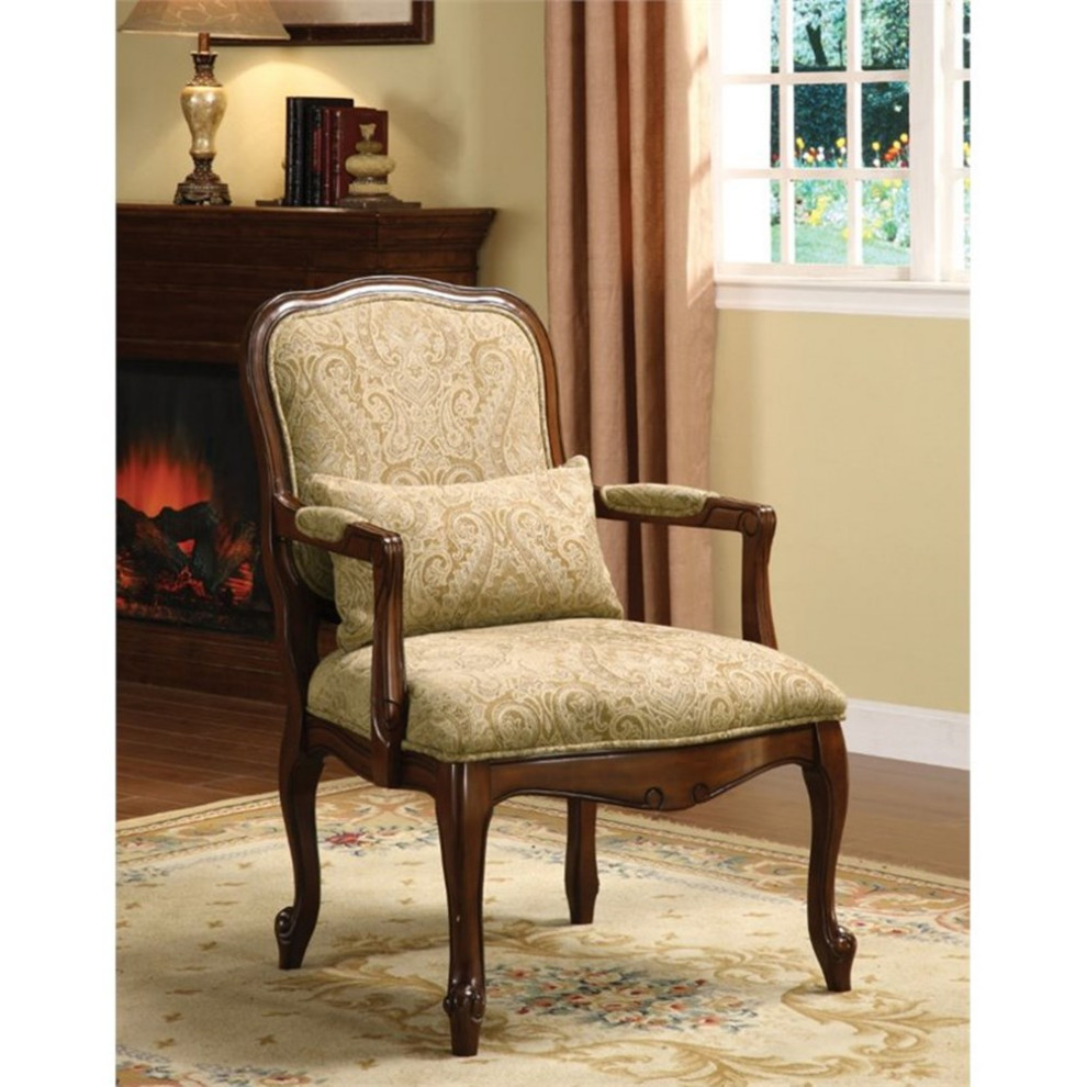 Furniture of America Michin Fabric Padded Accent Chair in Dark Cherry   Armchairs And Accent Chairs   by Homesquare  Houzz