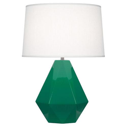 Delta Table Lamp (Multiple Colors) with Oyster Linen Shade