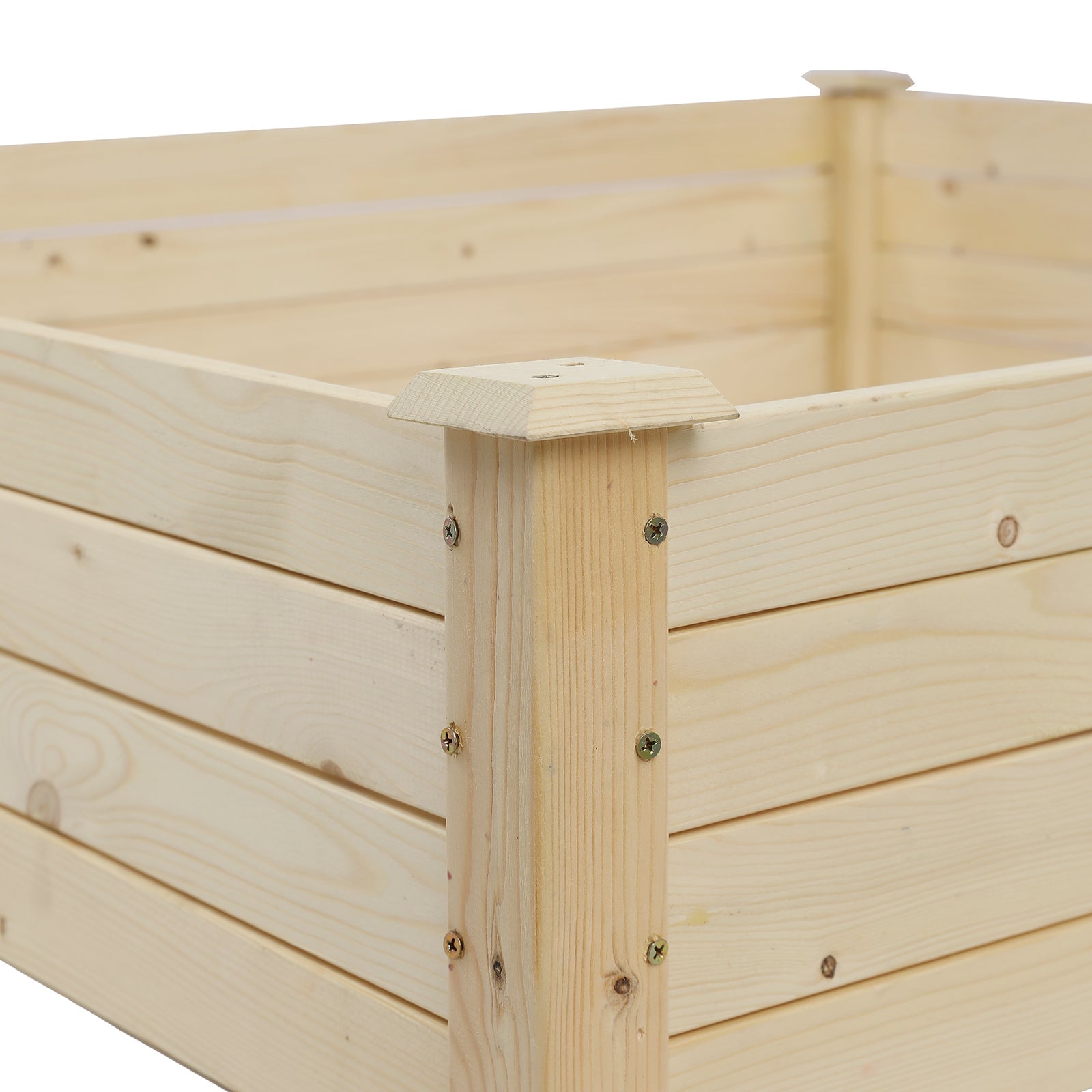 Herbs Raised Garden Bed, Outdoor Wood Planter Bed Flower Box Kit, Elevated Flower Planter Box Kit for Vegetables Fruits Herb Grow Yard Gardening, Natural, SS2447