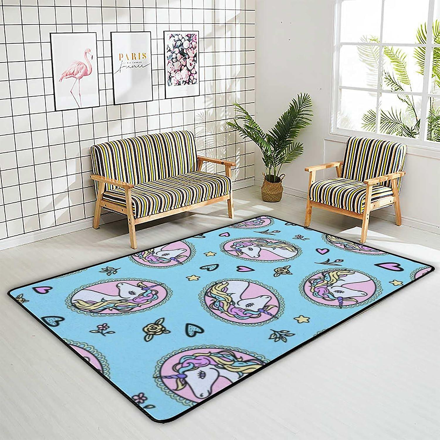 Soft Area Rugs Simple Board Game At Sand Floor Carpet Mat For Kids Playing Room Hardwood Floor Living Room 63x48in