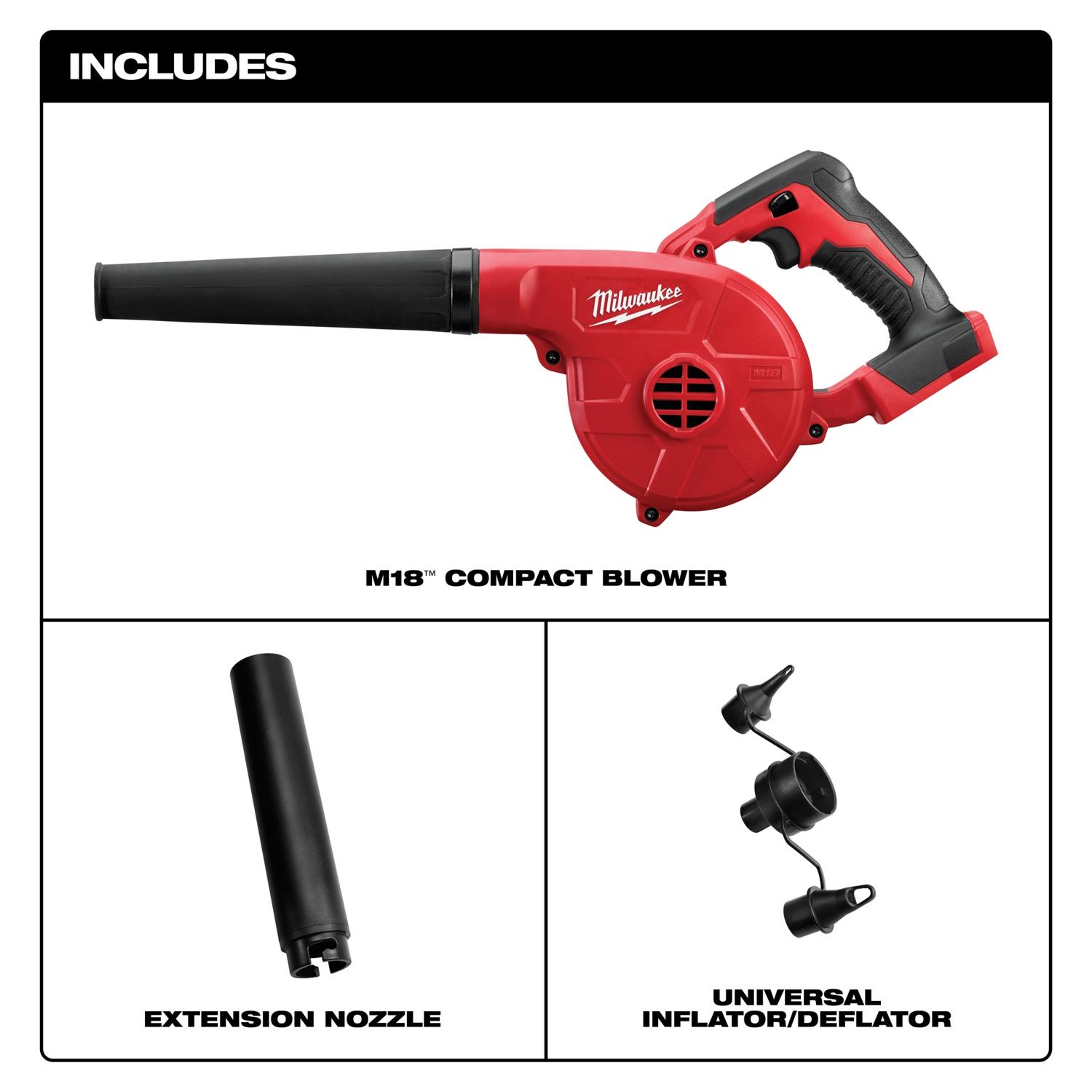 MW M18 0884-20 160 mph 100 CFM 18 V Battery Handheld Compact Leaf Blower Tool Only