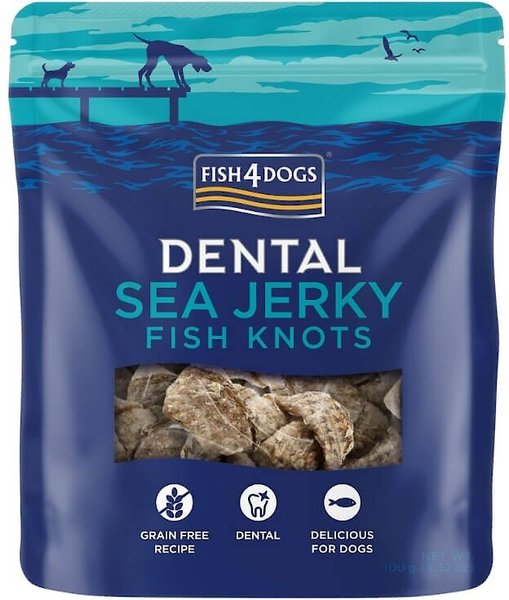 Fish4Dogs Dental Sea Jerky Fish Knots Grain-Free Dental Dog Treats