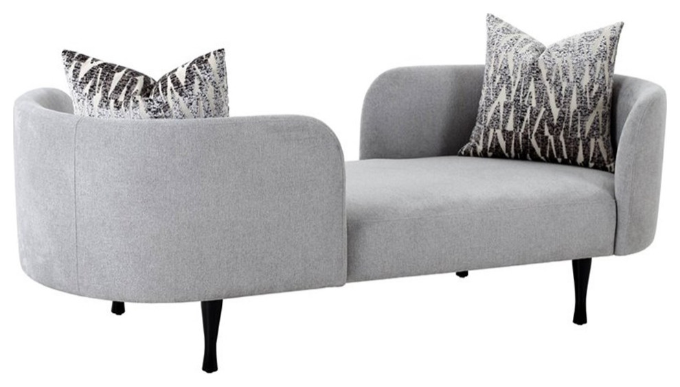 Divani Casa Jamie Removable Cushion Fabric Upholstered Seater Chaise in Gray   Midcentury   Indoor Chaise Lounge Chairs   by Homesquare  Houzz
