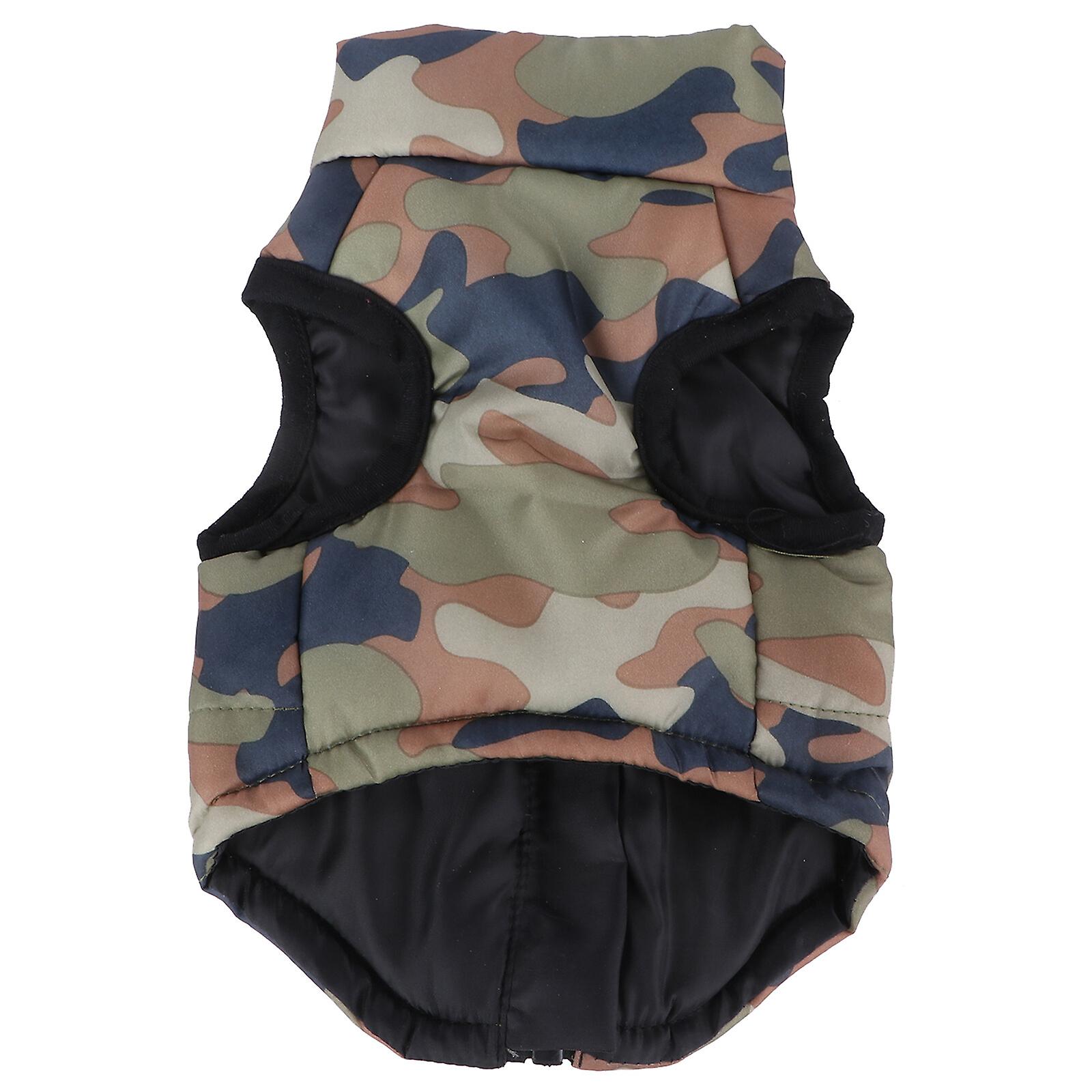 Pet Dog Puppy Cotton-padded Vest Clothing Sleeveless Coat - Size S (camouflage)