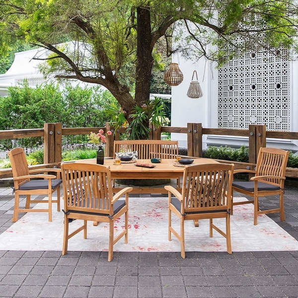 Cambridge Casual Leon 6Piece Teak Patio Extendable Dining Set