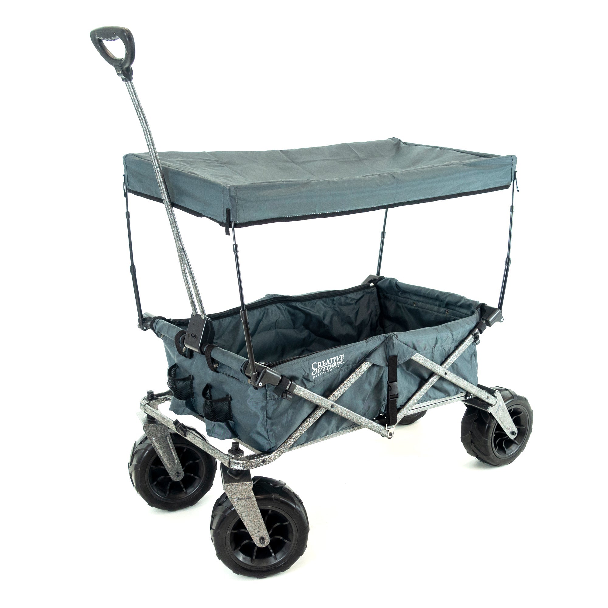 CREATIVE OUTDOOR XXL Beach Hauler Deluxe w/ Cooler Rack, Removable Canopy, Black/Gray