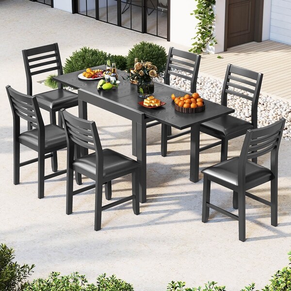 Gymax Patio Expandable Dining Table 31.5''63'' Adjustable Rectangular