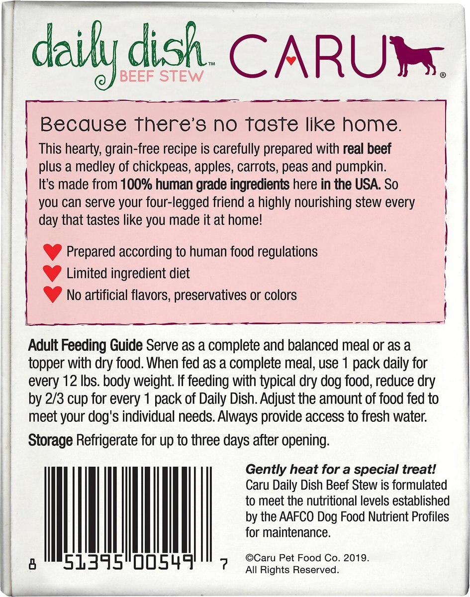 Caru Daily Dish Beef Stew Grain-Free Wet Dog Food