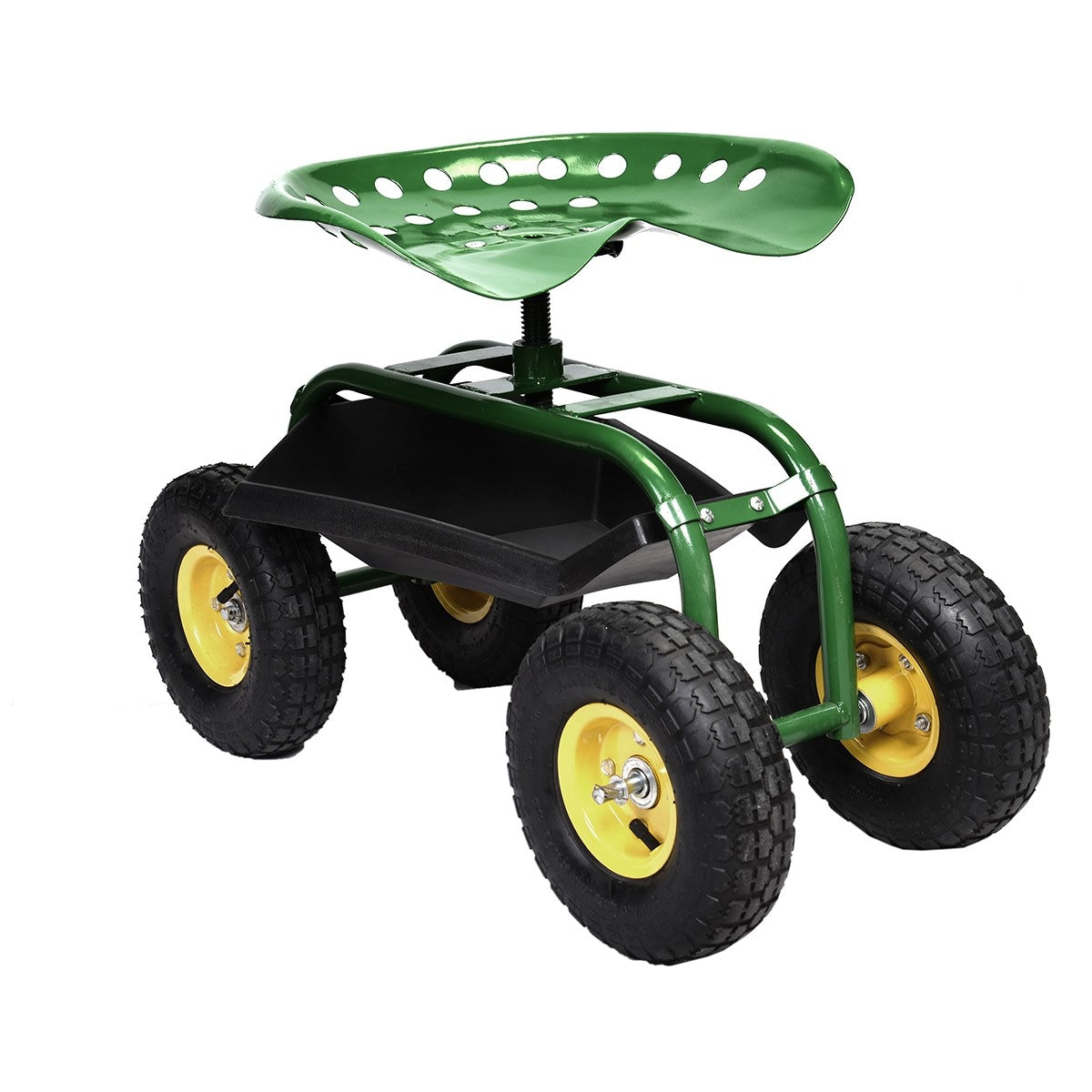 Outdoor Rolling Garden Cart Wagon Scooter with 360¡ã Swivel Seat