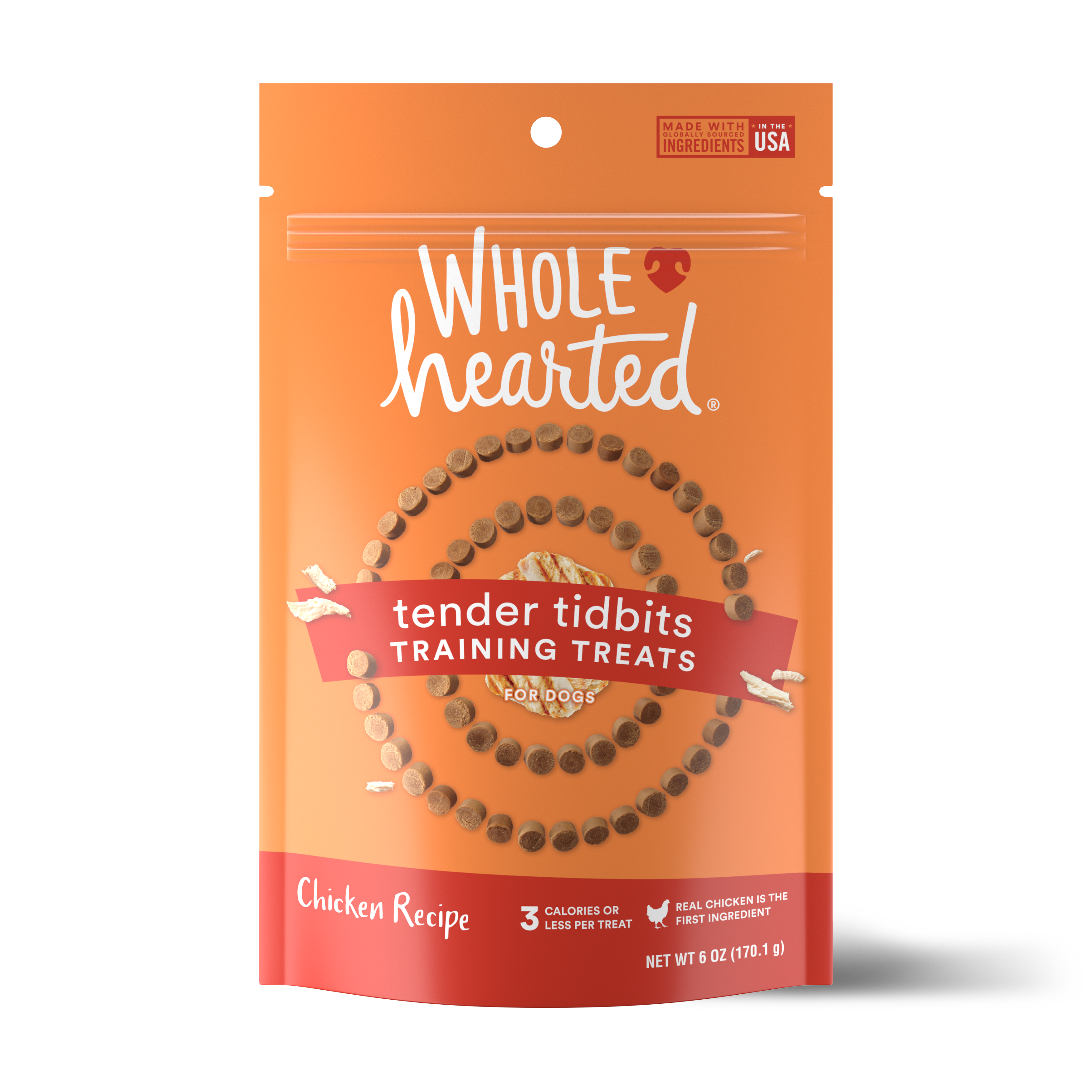 WholeHearted Grain-Free Tender Tidbits Chicken Recipe Dog Training Treats， 6 oz.