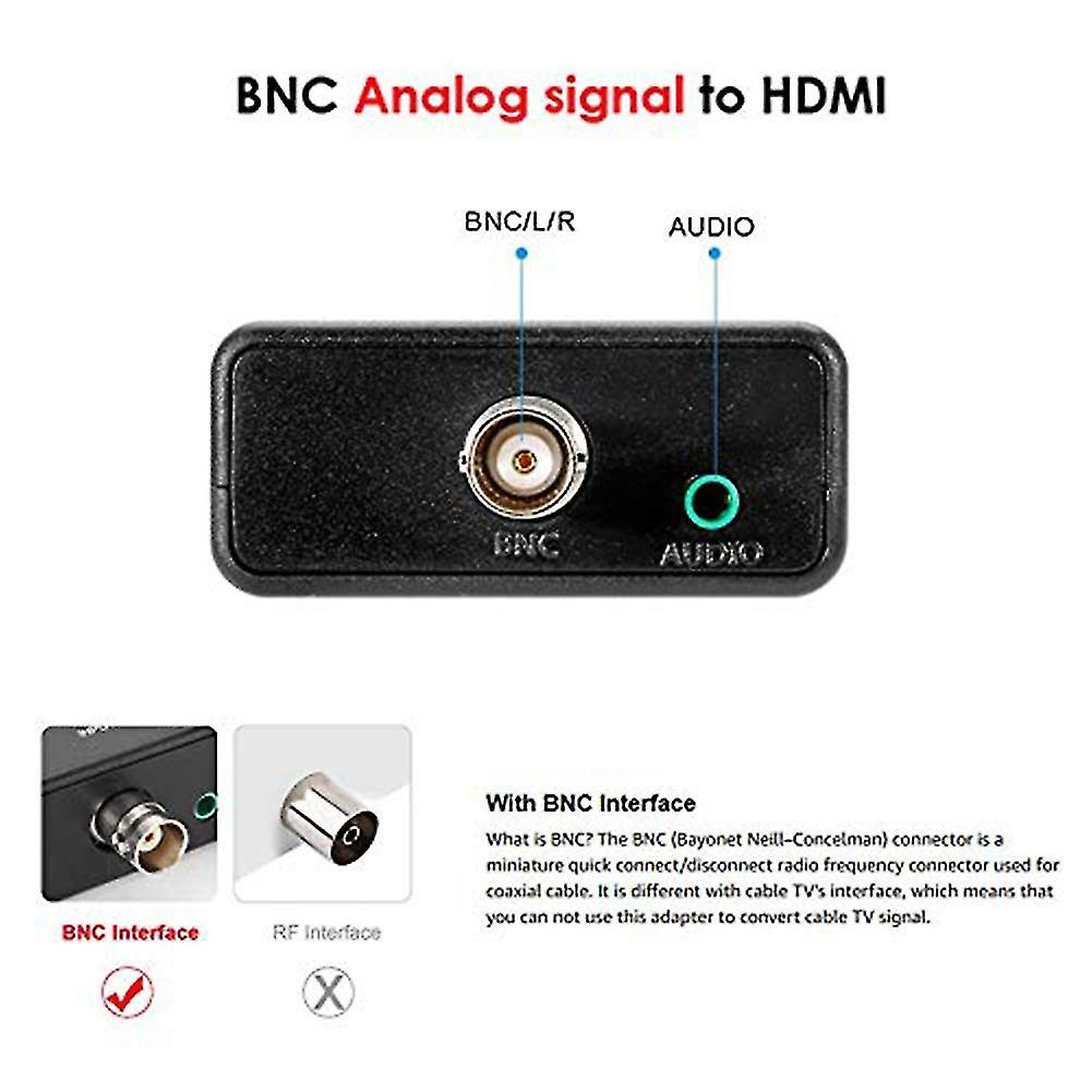 Bnc To Converter Adapter Female Cvbs Bnc Coax 1080p Output Hdcp Hook Security Camera Dvrs Surveillan