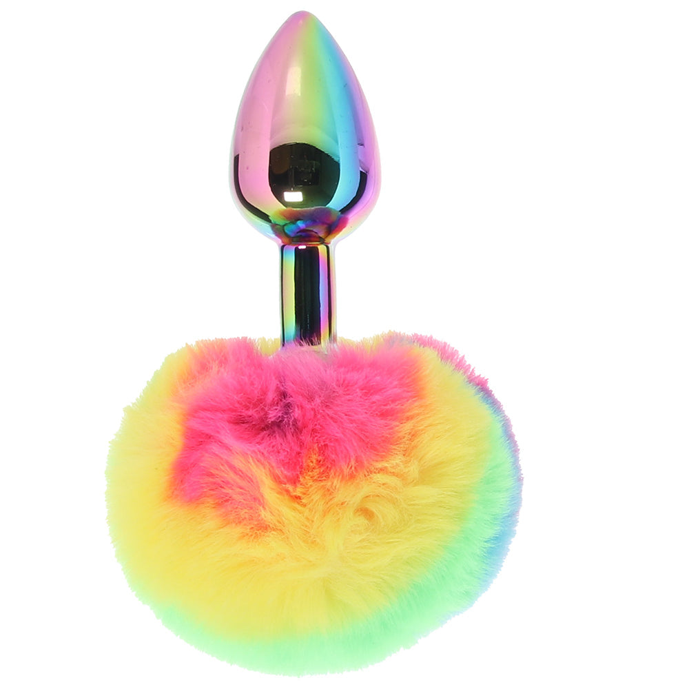 Gemsations 3 Inch Bunny Tail Butt Plug in Rainbow