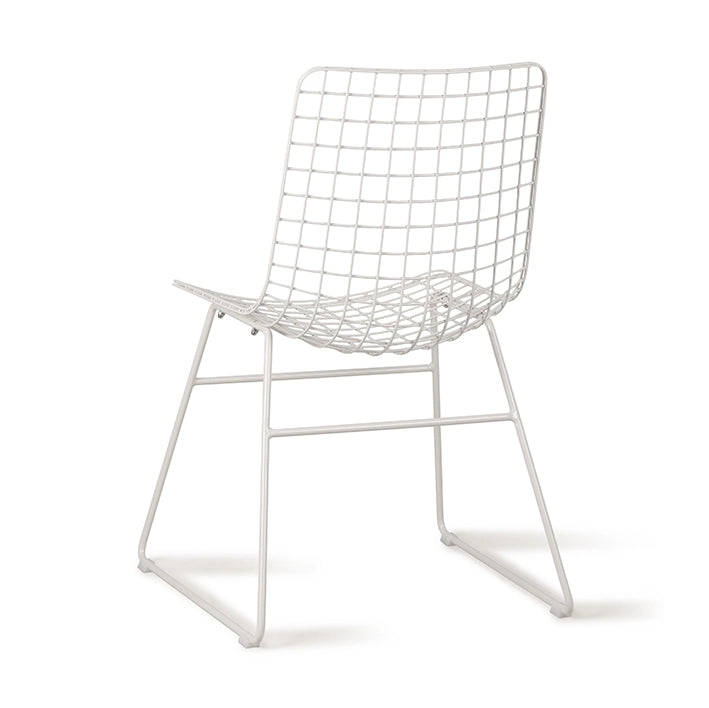 Metal wire side chair - white