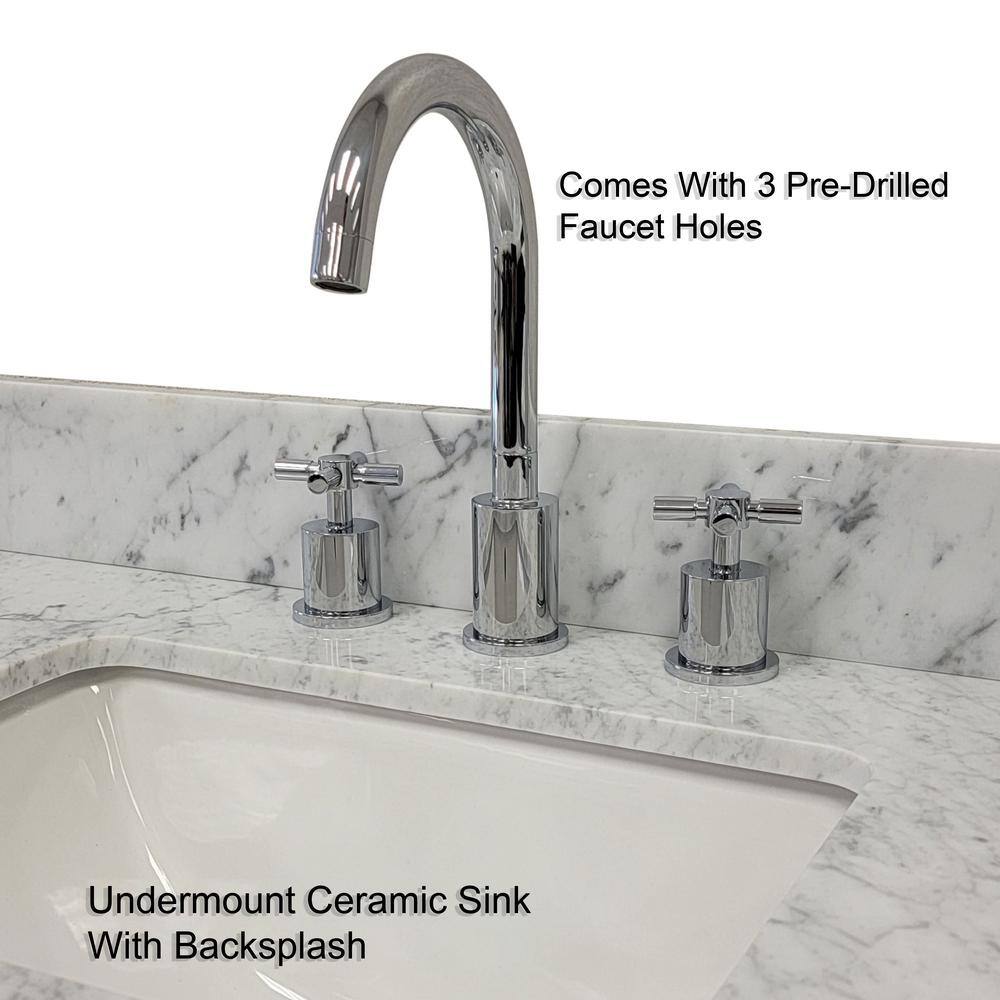 Lexora Condor 84 in W x 22 in D Black Oak Double Bath Vanity Carrara Marble Top and Faucet Set LVCO84DJ101