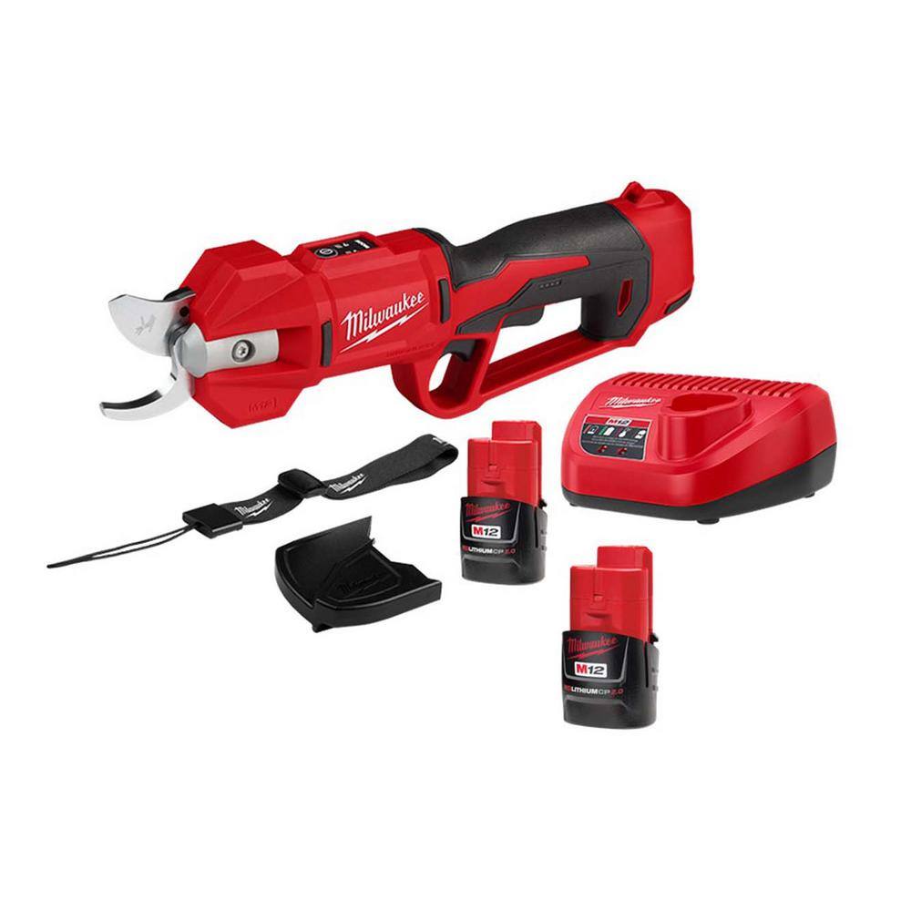 MW M12 FUEL 12V Brushless Cordless Brushless Cordless Pruner Kit w(2) 2.0 Ah Battery Charger 2534-21-48-11-2420