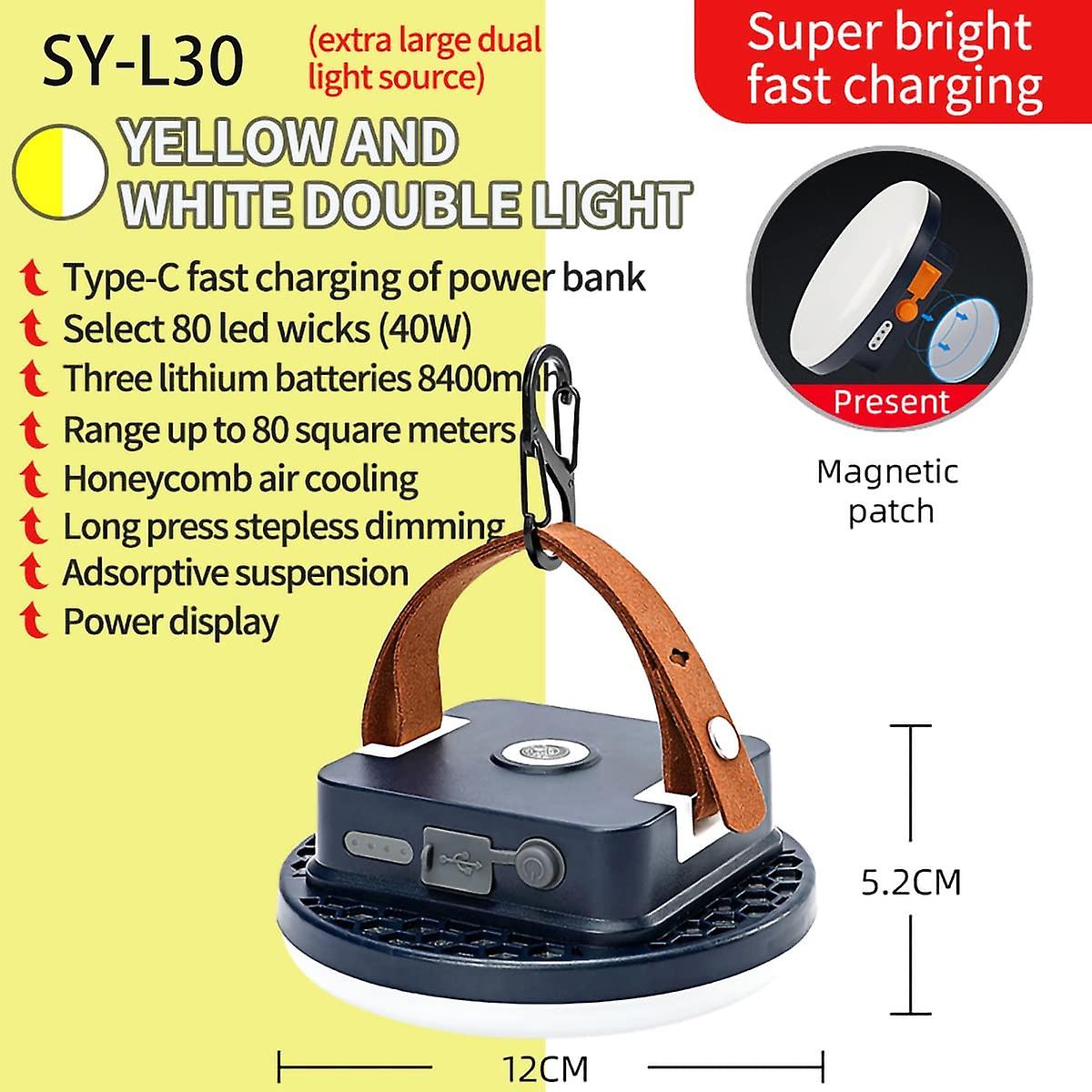 40w Super Bright Portable Led Camping Lantern Essential In， Emergencies