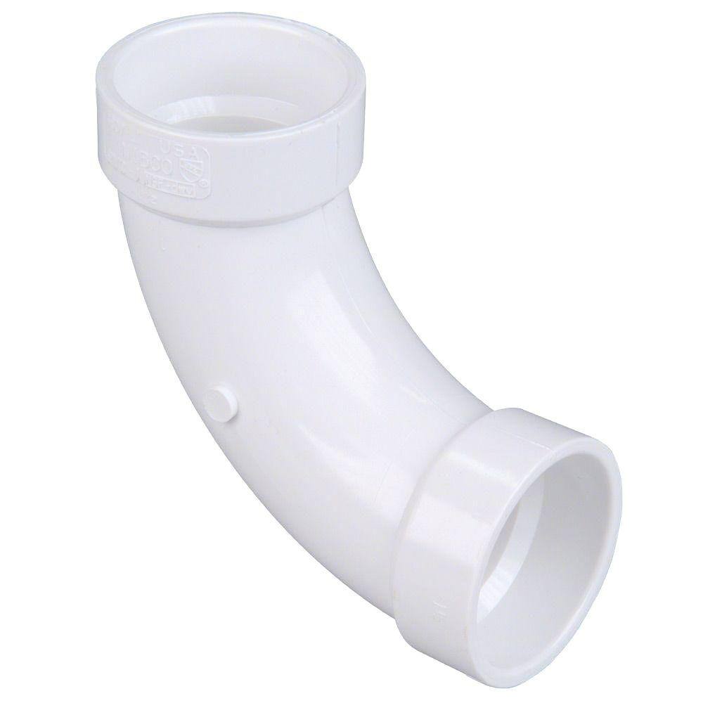 NIBCO 1-12 in. PVC DWV 90-Degree Hub x Hub Long-Turn Elbow Fitting C4807LTHD112