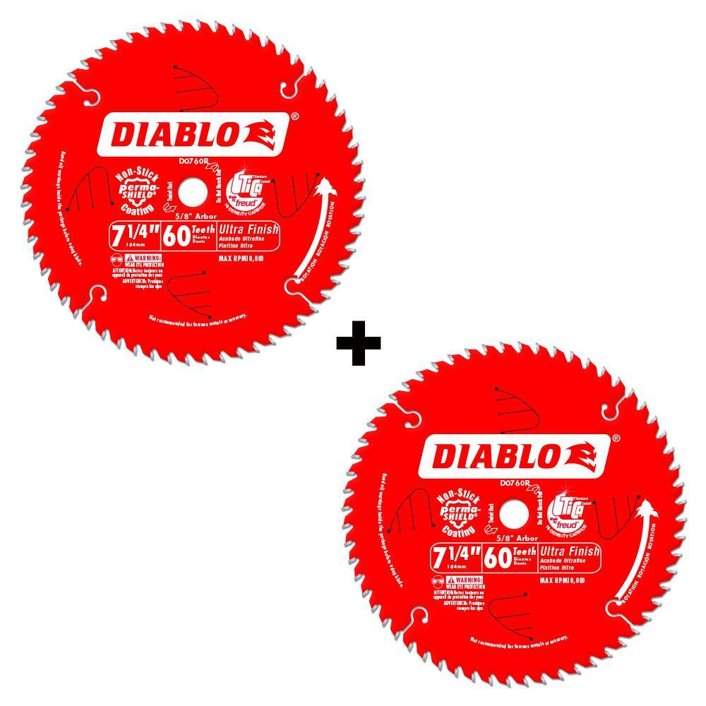 DIABLO 7-14 in. x 60-Tooth Ultra Fine Finish Saw Blade (2-Pack) D0760P