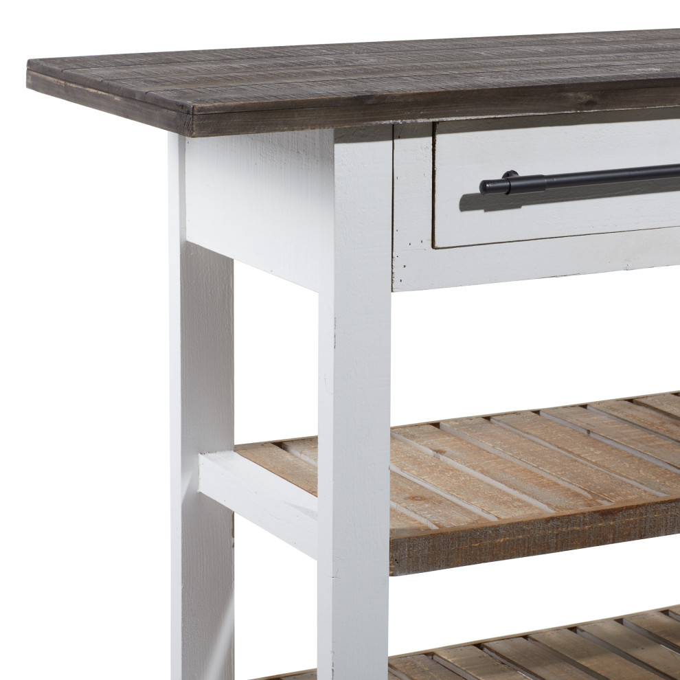 Farmhouse White Wood Console Table 46020   Farmhouse   Console Tables   by Brimfield  ampMay  Houzz