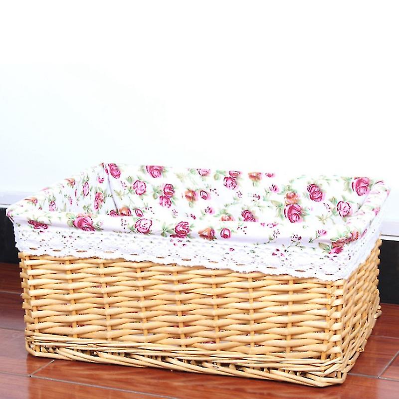 Handmade Rattan Storage Basket Household Items Snack Fruit Debris Clothing Finishing Willow Storage