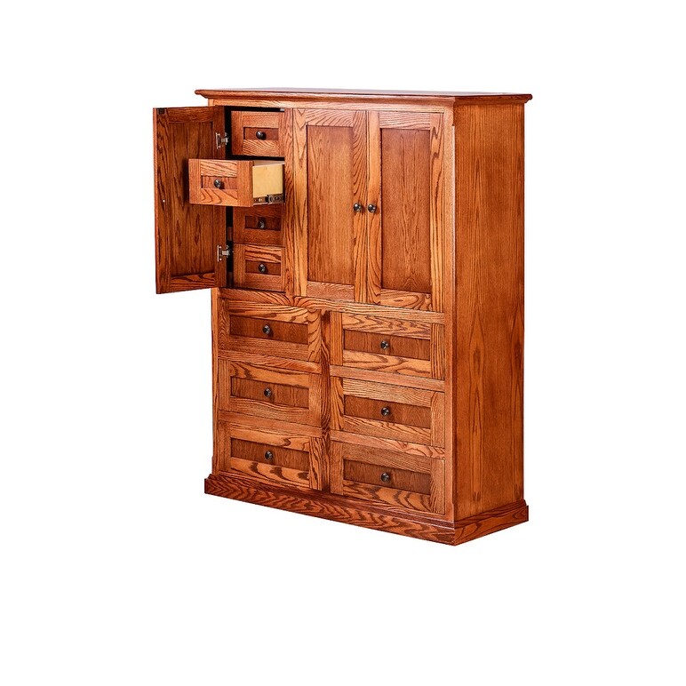 Mission Wood 10-drawer Armoire - 46w x 60h x 18d - - 26040908