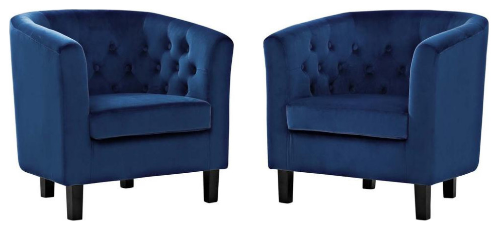 Modway Furniture Prospect 2 Piece Velvet Armchair Set   Contemporary   Armchairs And Accent Chairs   by BisonOffice  Houzz