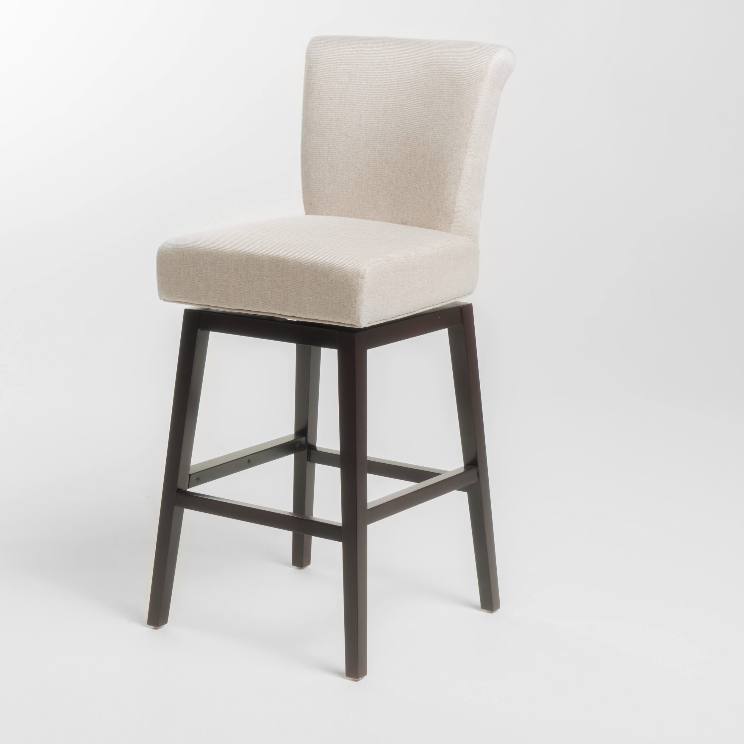 Noble House Hannah Wheat Fabric Swivel Barstool