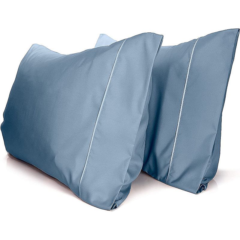 2PC Rayon From Ultra Soft Solid Performance Pillowcase Set - Luxclub