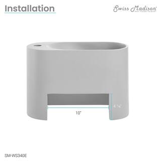 Swiss Madison Terre 17.5 in. Right Side Faucet Wall Mount Bathroom Vessel Sink in Pashmina Grey SM-WS340E