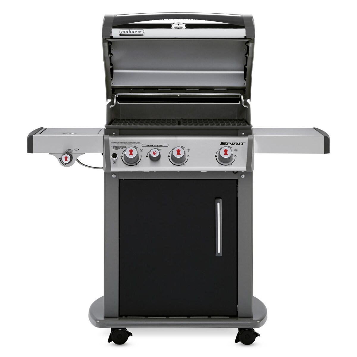 Weber Spirit E-330 Freestanding Propane Gas Grill With Sear Burner and Side Burner