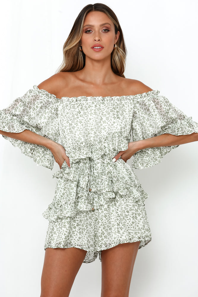 Love From Above Romper Green