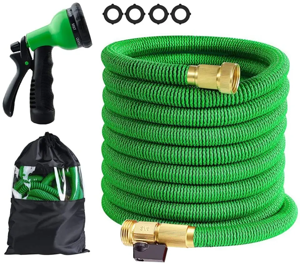 50 100 FT Expandable Hose Garden Supplies TPE Inner Tube and 8 Pattern Water Gun Economy  for Watering and Car Washing