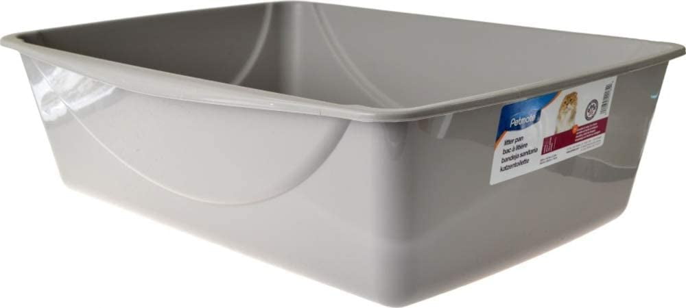 Petmate Basic Cat Litter Pan， Litter Box， Jumbo， Gray