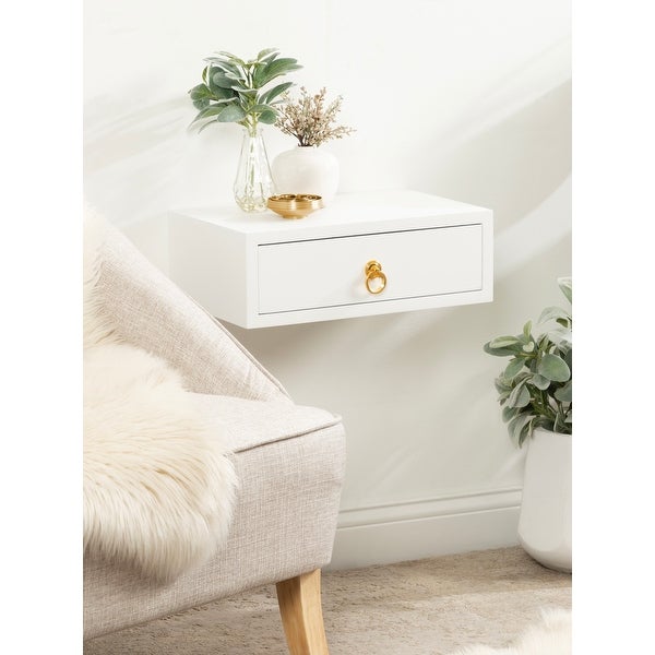 Kate and Laurel Decklyn Floating Side Table with Drawer