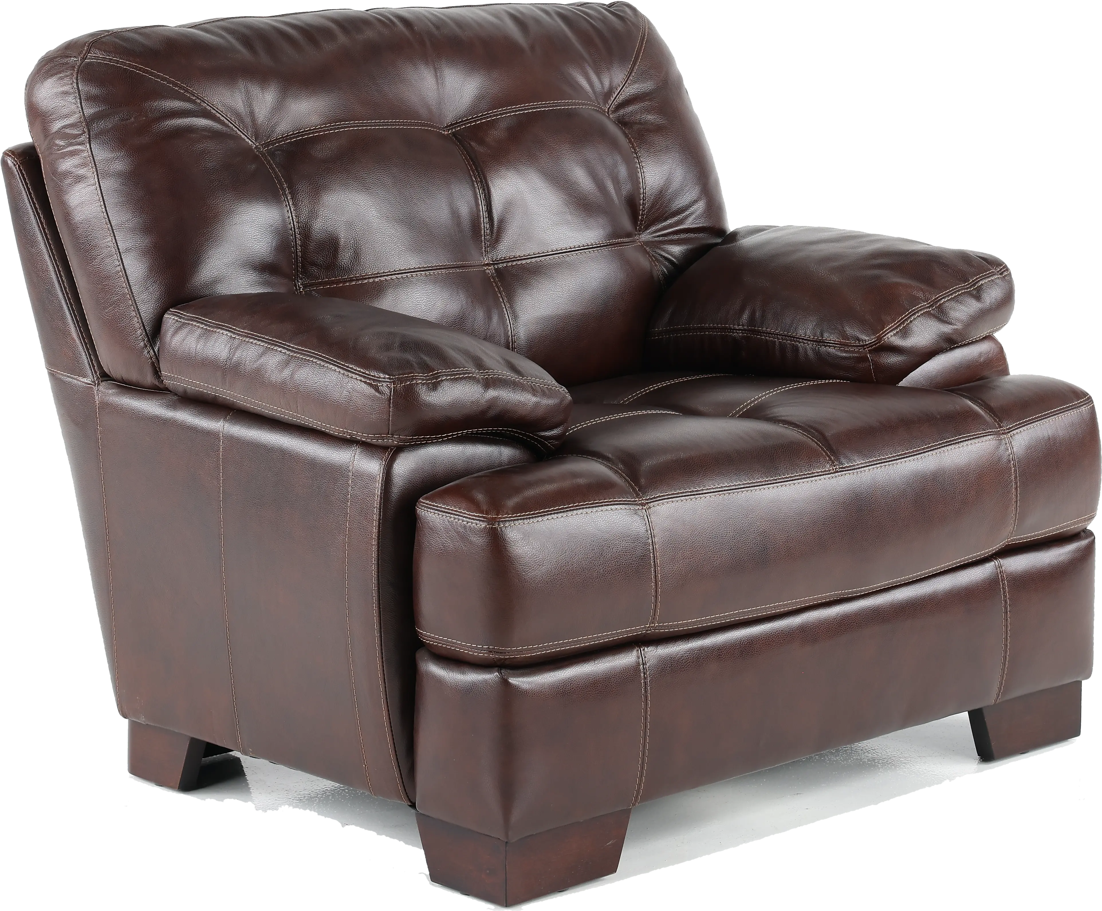 Amarillo Walnut Brown Leather Chair