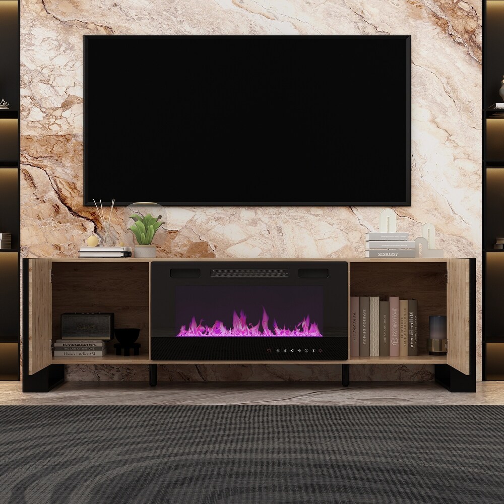 Entertainment Center with Fireplace Option:2 Flame Modes1500W 68.9\