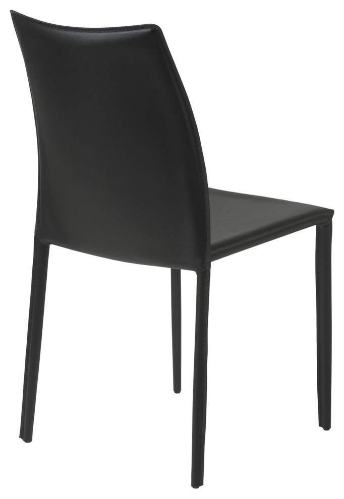 The Dubai Stacking Side Chair  Leather  Set of 2   Midcentury   Dining Chairs   by Euro Style  Houzz