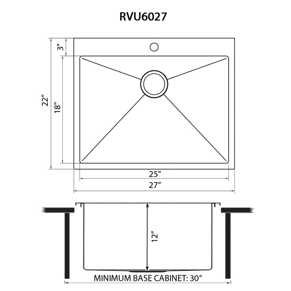 Topmount Laundry Utility Sink 27 quotStainless Steel  RVU6027   Modern   Utility Sinks   by Ruvati  Houzz