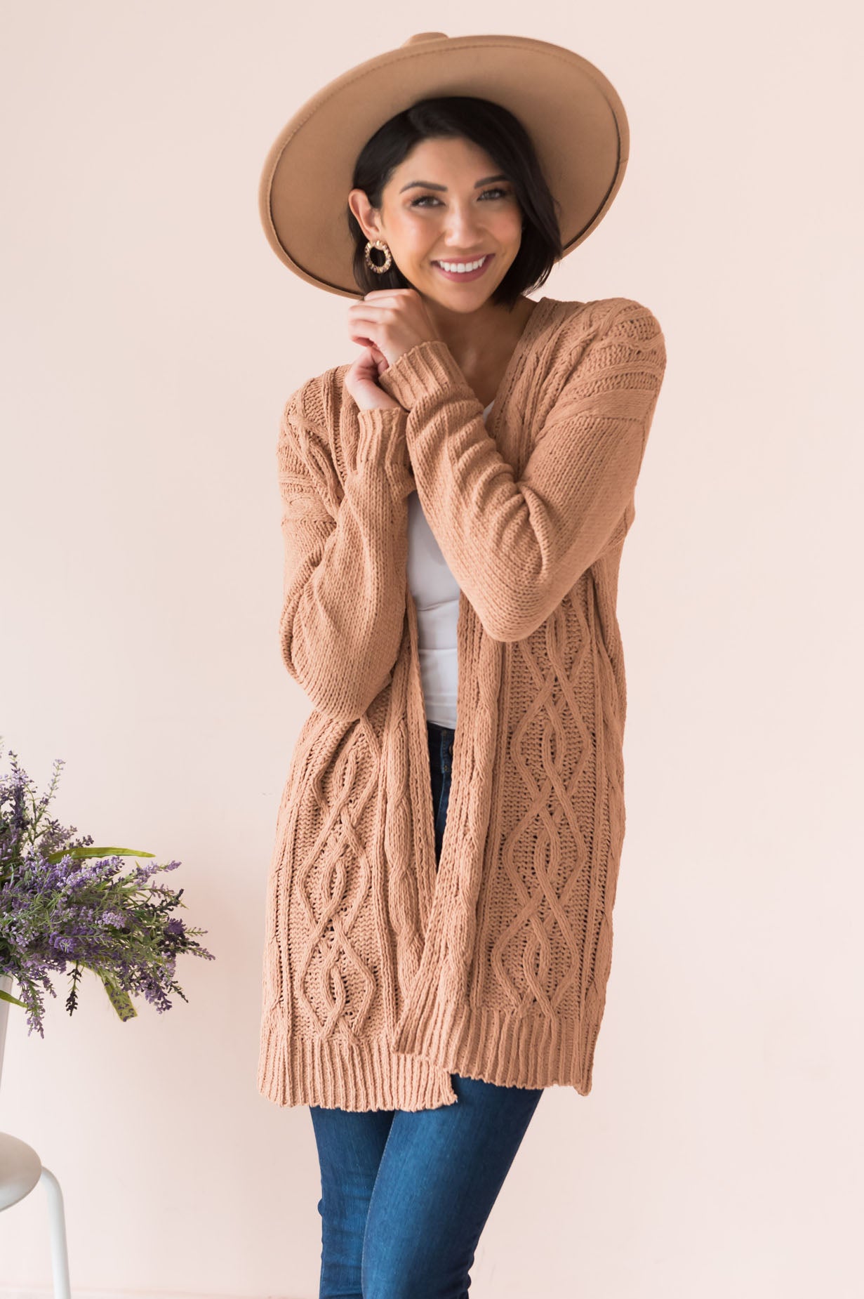 Warms My Heart Modest Chenille Cardigan