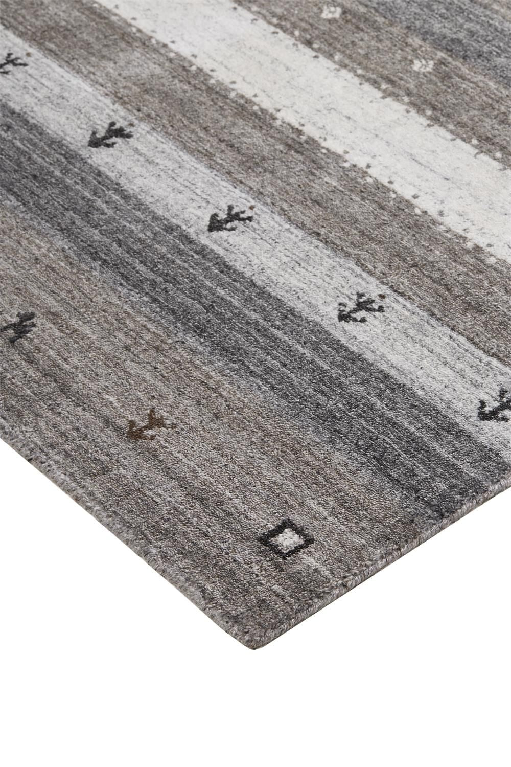 Yurie Hand Knotted Dark and Opal Gray Rug by BD Fine