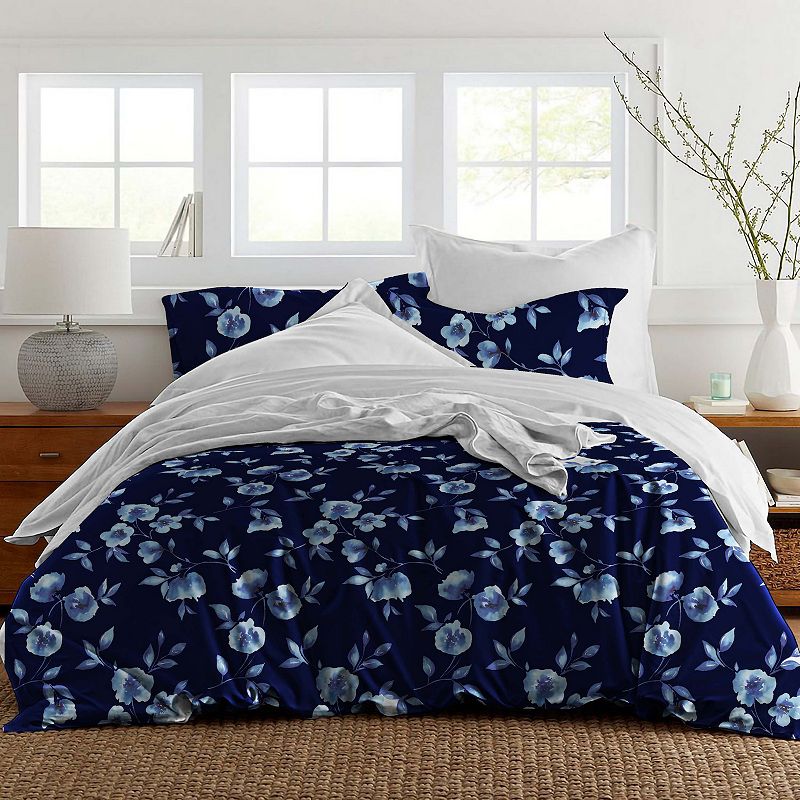 Pointehaven Cotton Fashion Sateen Water Petals Duvet Cover Set