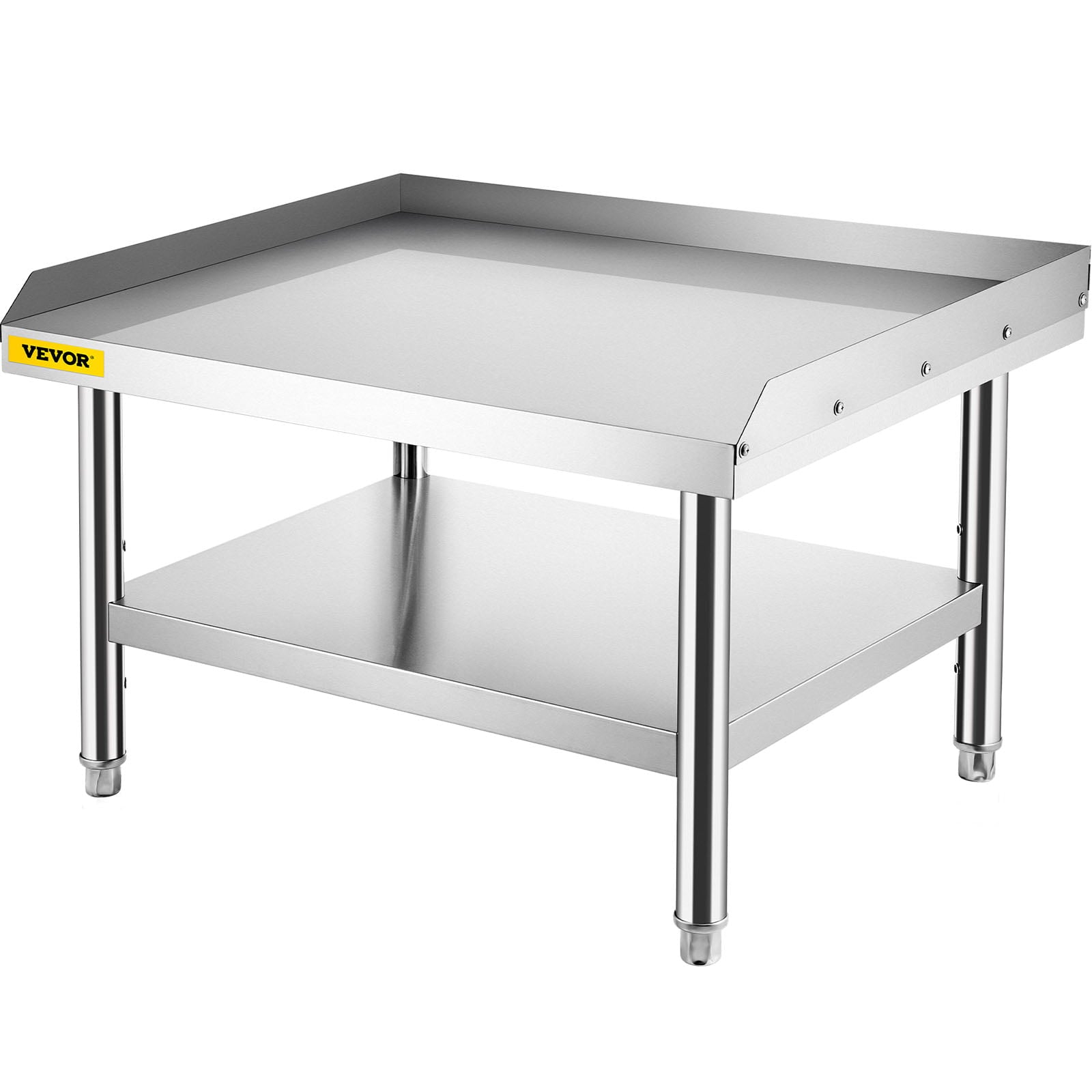 VEVOR Stainless Steel Table， 36 x 30 Inch， Heavy Duty Prep and Work Metal Workbench with Adjustable Storage Under Shelf and Table Feet， Commercial Equipment Stand for Hotel， Restaurant and Home Kitchen