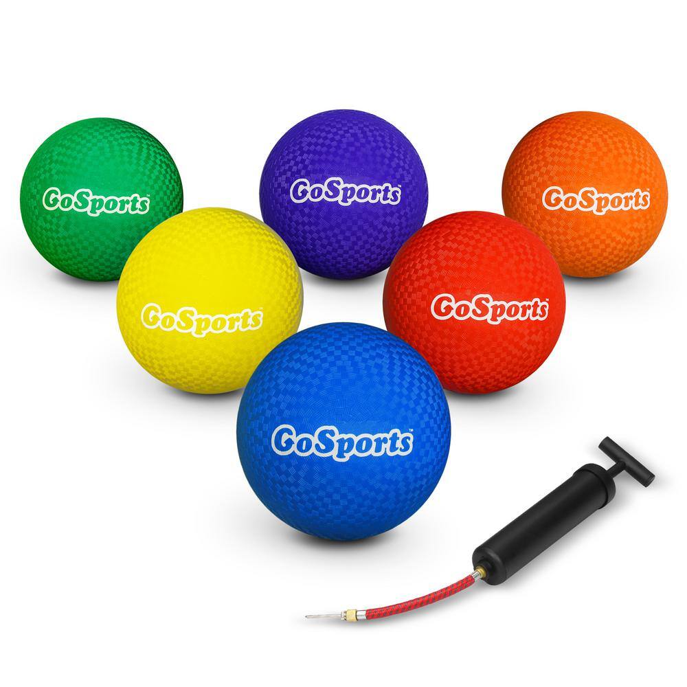 GoSports 10 in. Playground Ball with Carry Bag and Pump (Set of 6) BALLS-PB-10-6